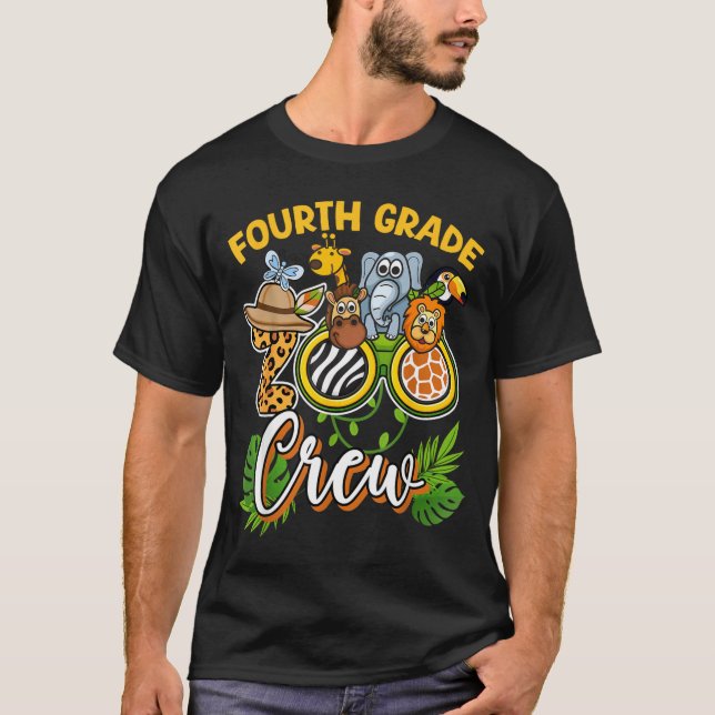 Fourth Grade Zoo Field Trip Squad Matching T-Shirt (Front)