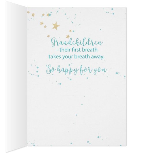 Fourth Grandchild Congratulations, Baby in Stars (Inside (Right))