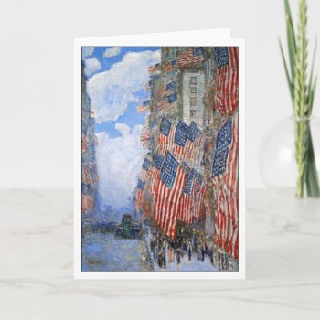 Fourth Of July  1916 By Childe Hassam Card by lazyrivergreetings at Zazzle