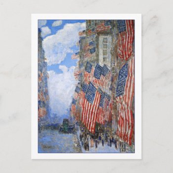 Fourth Of July  1916 By Childe Hassam Postcard by lazyrivergreetings at Zazzle