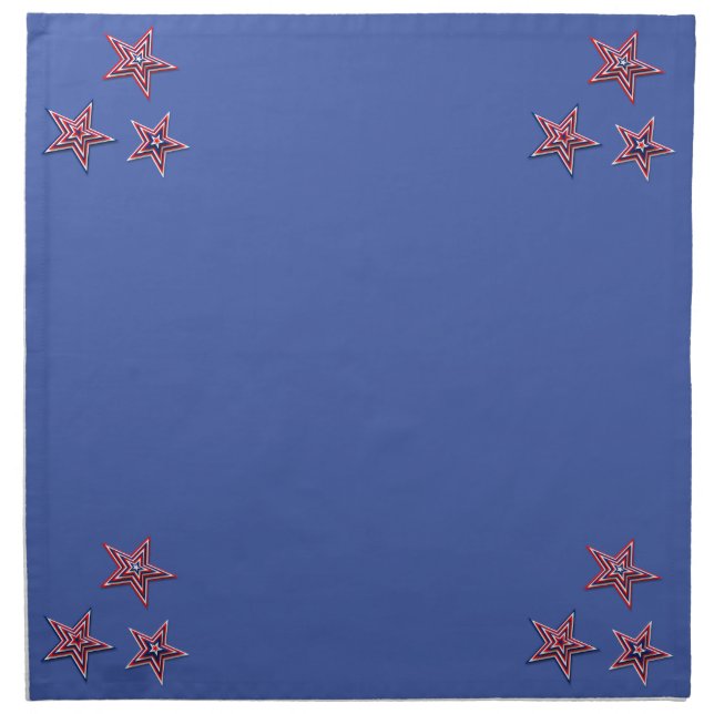 Fourth of July 3D Stars Blue Cloth Napkin (Front)