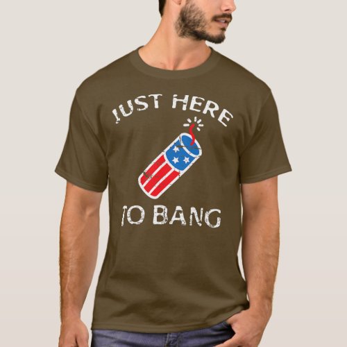 Fourth of July 4th July Fireworks Just Here To T_Shirt