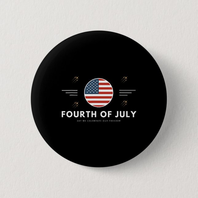Fourth Of July 4th Of July American Flag Usa  Button (Front)