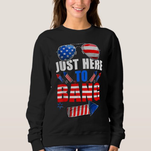 Fourth Of July 4th Of July Im Just Here To Bang 3 Sweatshirt