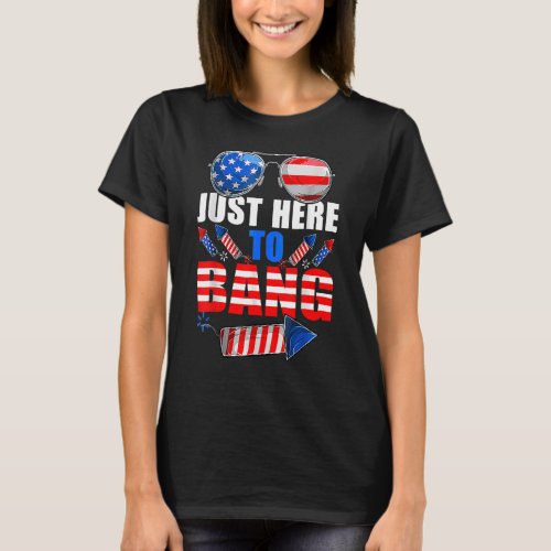Fourth Of July 4th Of July Im Just Here To Bang 3 T_Shirt