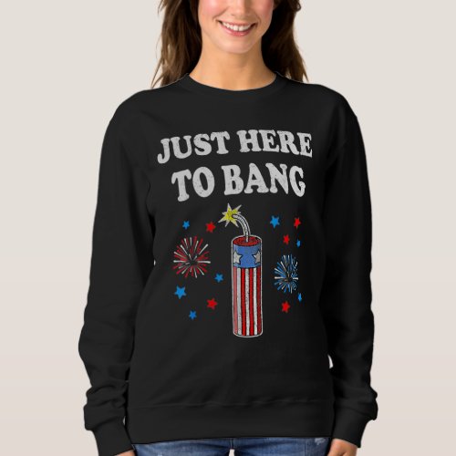 Fourth Of July 4th Of July Im Just Here To Bang 8 Sweatshirt