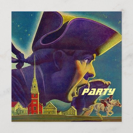 Fourth Of July 4th Paul Revere Party Invitation