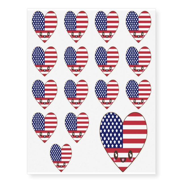 Fourth Of July 4th Temporary Tattoos (Front)