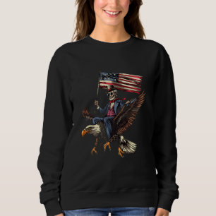 Fourth Of July Abraham Lincoln Bald Eagle USA Amer Sweatshirt