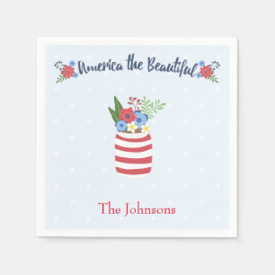 Fourth of July America the Beautiful Napkins