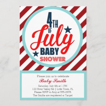 Fourth Of July Baby Shower Invitation by SunflowerDesigns at Zazzle