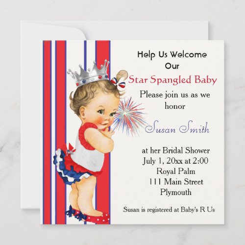 Fourth of July Baby Shower Invitation