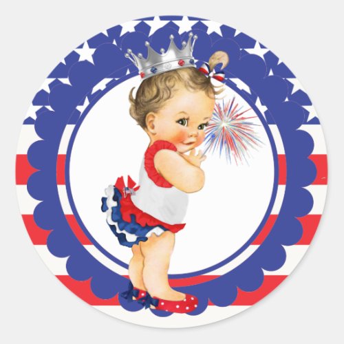 Fourth of July Baby Shower Sticker