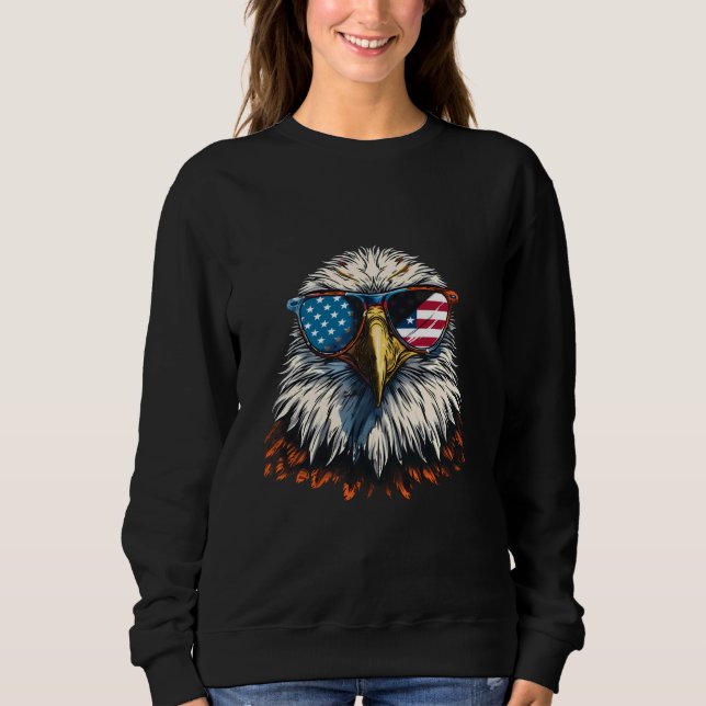Fourth Of July Bald Eagle American Flag Patriotic  Sweatshirt (Front)