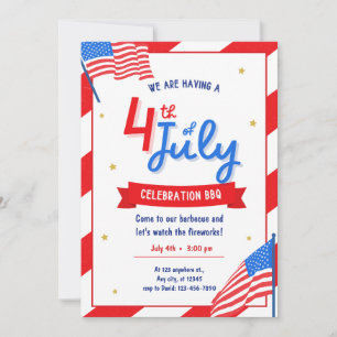 Fourth of July BBQ Party Invitation