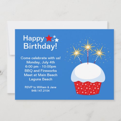 Fourth of July Birhday Party Invitation