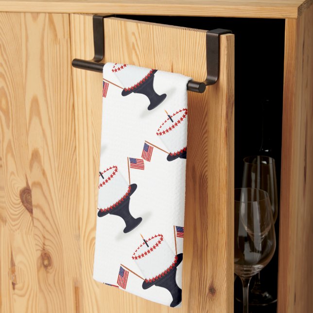 Fourth of July Birthday Cake Themed Cloth Napkins (Thirds Fold)