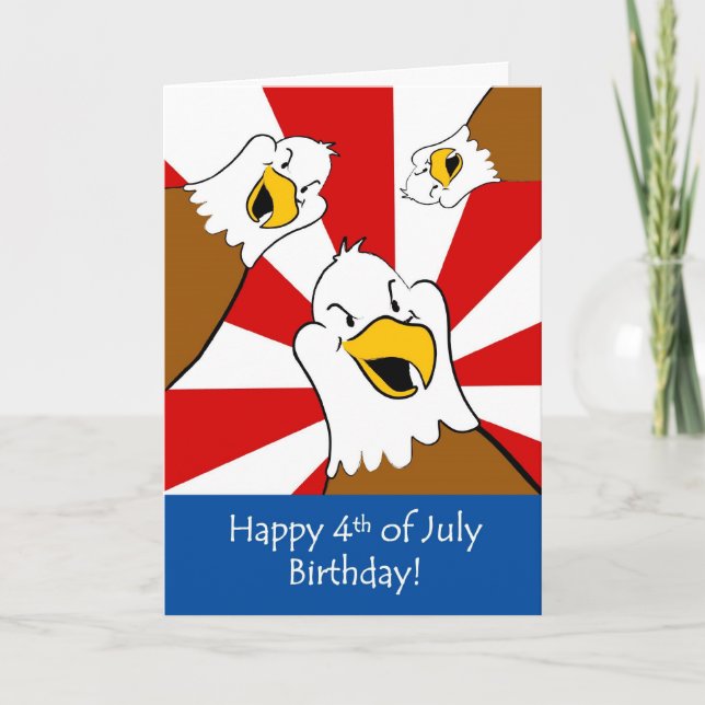 Fourth of July Birthday Celebration Greeting Card (Front)
