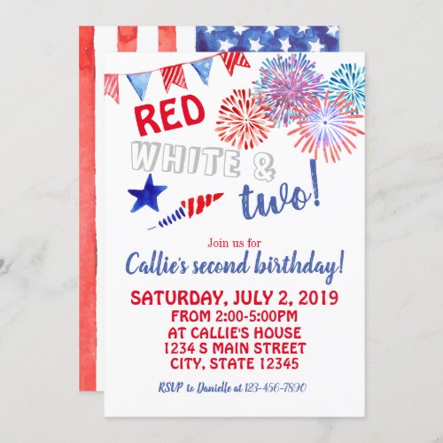 Fourth of July Birthday Invitation