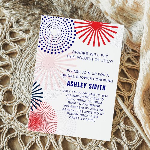 Fourth of July Bridal Shower Invitation for July 4