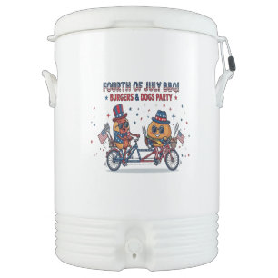 Fourth of July Burgers & Dogs Party Beverage Cooler