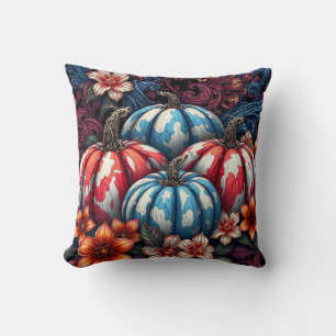 Fourth Of July Camo Pumpkins Throw Pillow
