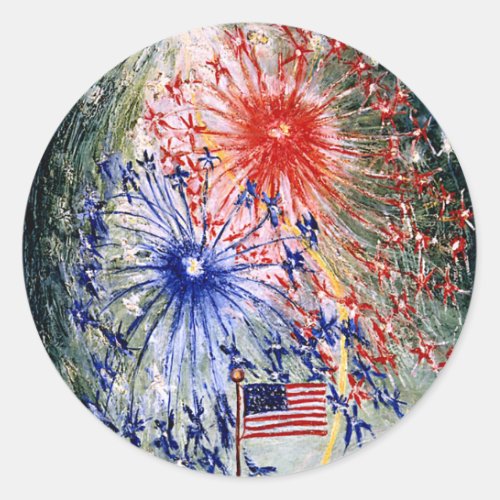 Fourth of July Celebration Classic Round Sticker