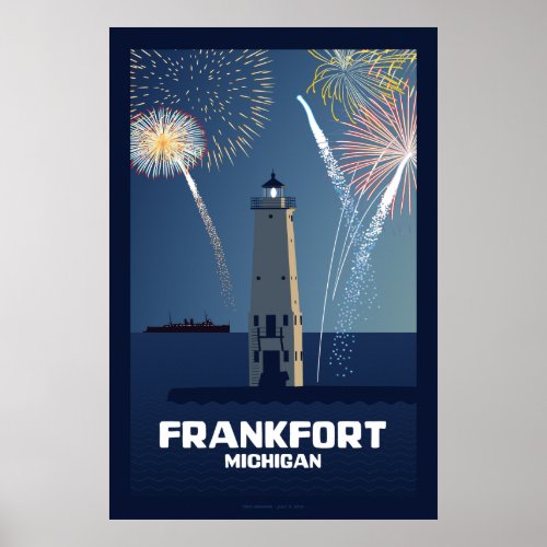 Fourth of July Celebration Frankfort Michigan Li Poster