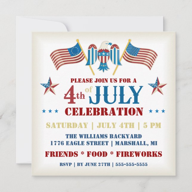 Fourth of July Celebration Invitation (Front)