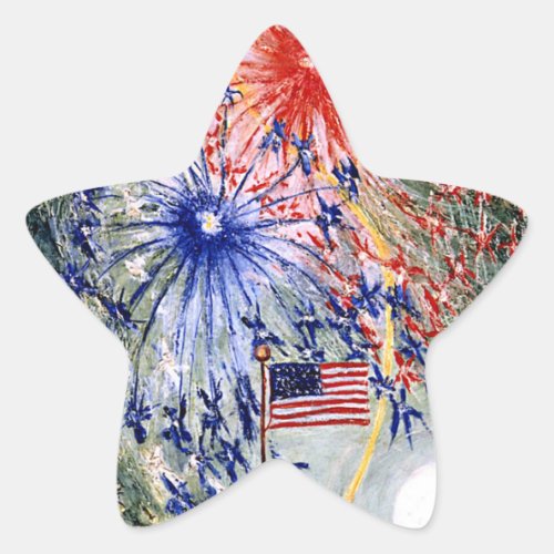 Fourth of July Celebration Star Sticker