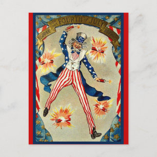 Fourth of July Celebration - Uncle Sam Postcard