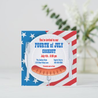 Fourth of July Cookout Invitation | Zazzle