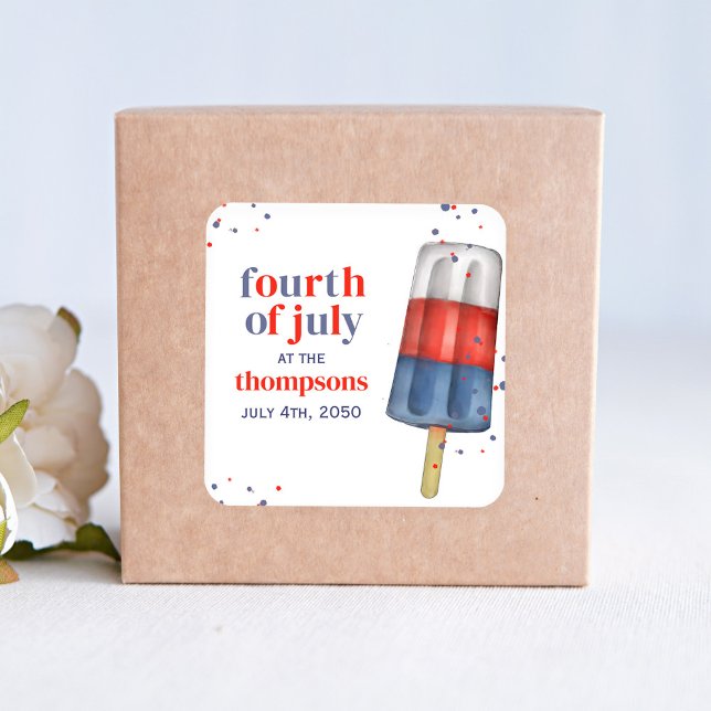 Fourth of July Cute Party Favor Label (Fourth of July Custom Stickers)