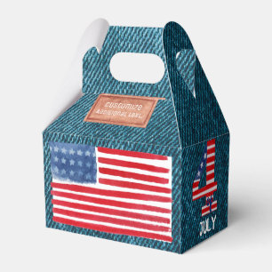 Fourth Of July Denim Blue Favor Box