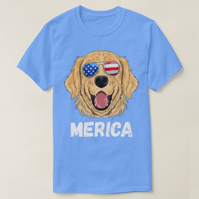 Fourth Of July Dog American Flag July 4th Labrador T-Shirt (Design Front)