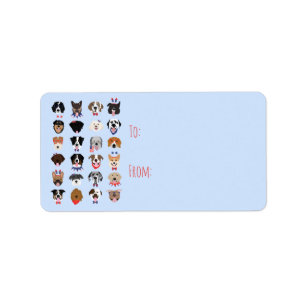 Fourth Of July Dog Faces Label