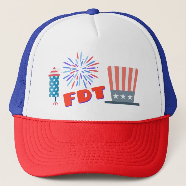 Fourth of July FDT Foxtrot Delta Tango  Trucker Hat (Front)