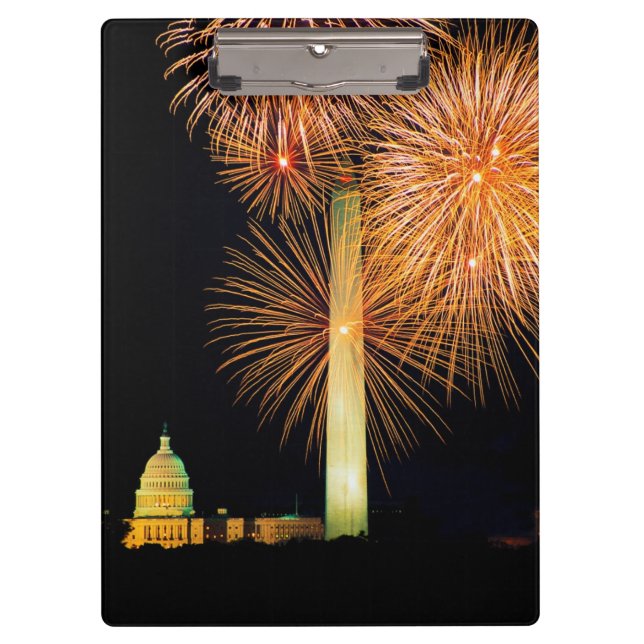 Fourth of July, Firework Display, Skyline Clipboard (Front)