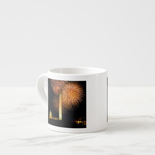 Fourth of July, Firework Display, Skyline Espresso Cup (Front Left)