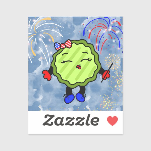 Fourth of July Firework Holiday Freedom Pickle   Sticker (Sheet)
