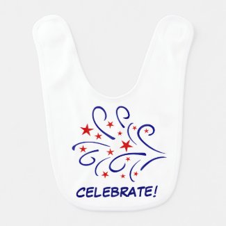 Fourth of July Fireworks Baby Bibs