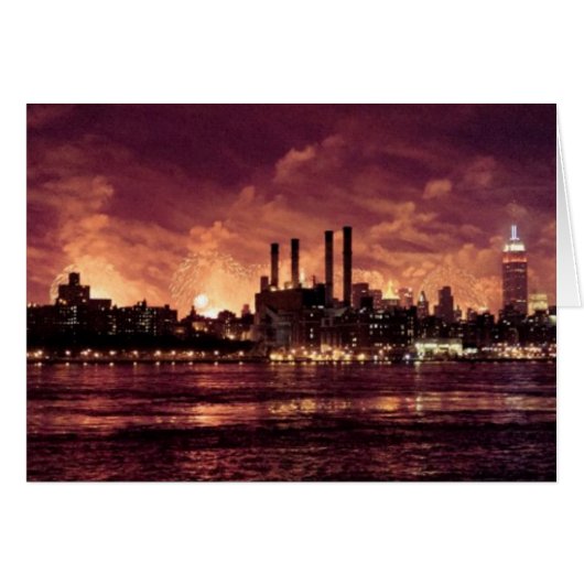 Fourth of July Fireworks behind Manhattan Cards (Front Horizontal)