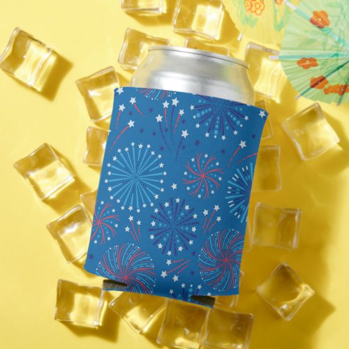 Fourth of July Fireworks  Can Cooler