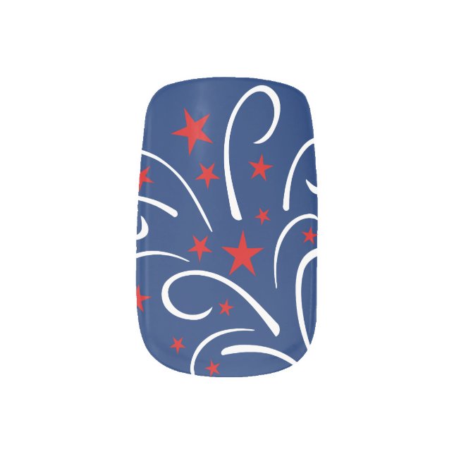 Fourth of July Fireworks Minx Nail Wraps (Left Thumb)