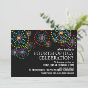 Fourth of July Fireworks Party Invitations