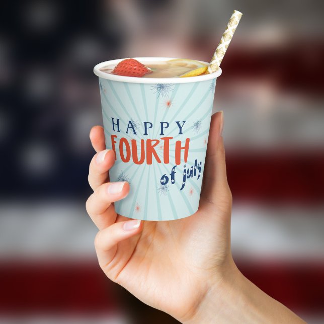 Fourth of July Fireworks Party Paper Cups (If you're planning a fabulous fourth BBQ party, here are your paper cups!)
