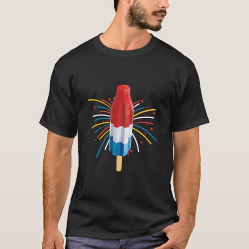 Fourth Of July Fireworks Popsicle T_Shirt
