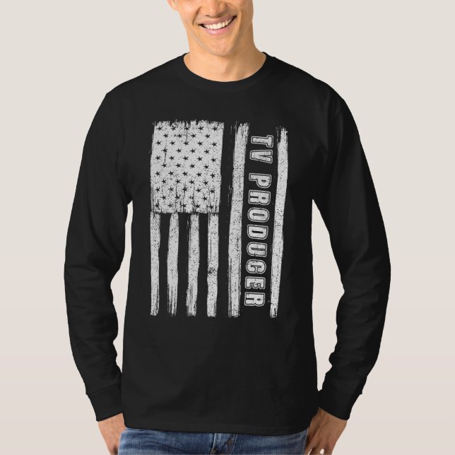 Fourth of July  for Men American Flag tv producer T-Shirt (Front)