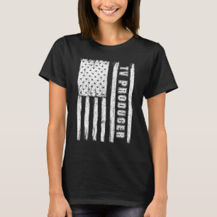 Fourth of July  for Men American Flag tv producer T-Shirt