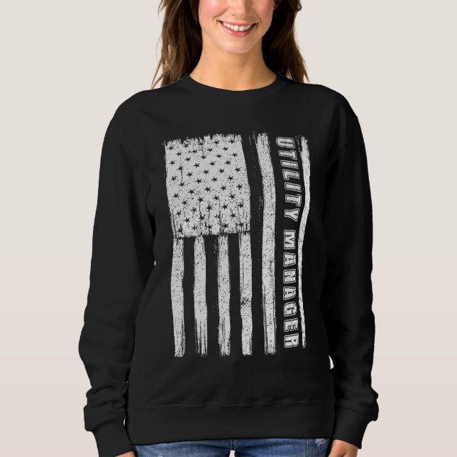 Fourth of July  for Men American Flag utility mana Sweatshirt (Front)